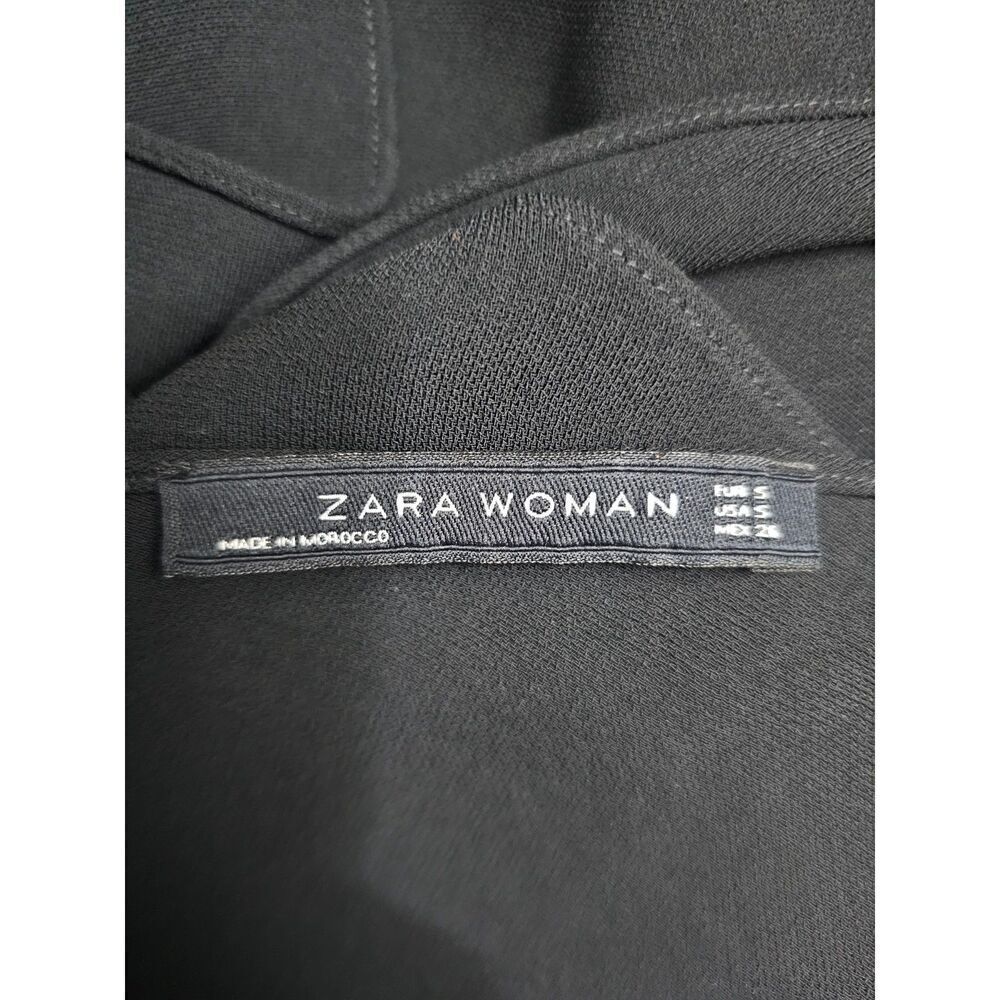 Zara Women Asymmetrical Cami V-Neck Top Black Size Small - Picture 6 of 6